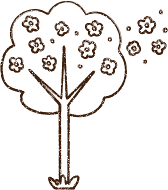 Bir insan tarafından çizilen Çiçekli Ağaç Kömürü