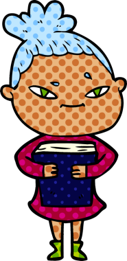 Bir insan tarafından çizilmiş karikatür kadın.