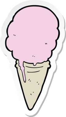 Bir insan tarafından çizilmiş karikatür dondurma etiketi.