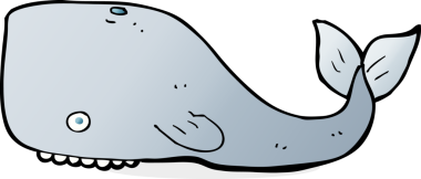 Bir insan tarafından çizilmiş çizgi film balinası