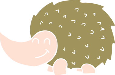 Kirpinin bir insan tarafından çizilmiş düz renk çizimi