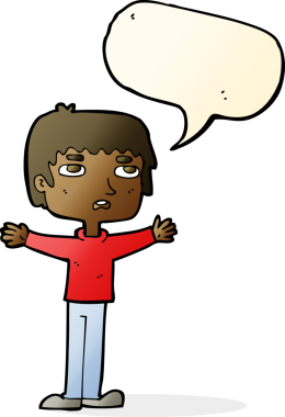 Bir insan tarafından çizilmiş konuşma balonlu sinirli bir adam.