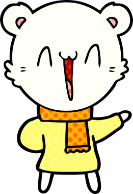 Bir insan tarafından çizilmiş kutup ayısı karikatürü