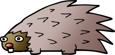 Bir insan tarafından çizilmiş çivili kirpi.