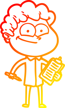 Bir insan tarafından çizilmiş mutlu bir adamın çizgi çizimi.