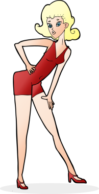 Bir insan tarafından çizilmiş karikatür modeli kadın.