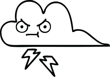 Bir insan tarafından çizilmiş bir fırtına bulutu çizimi