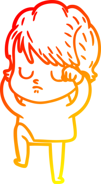 Bir insan tarafından çizilmiş bir karikatür kadın çizimi