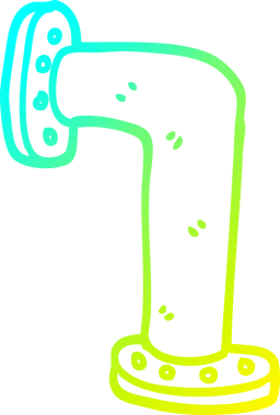 Bir insan tarafından çizilen karikatür su borusunun soğuk gradyan çizgisi.