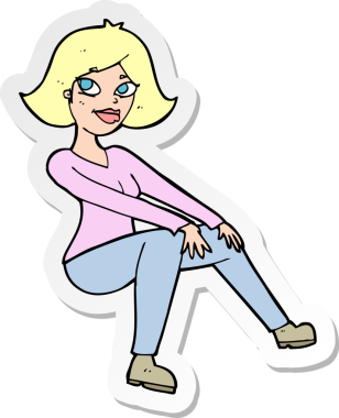 Bir insan tarafından çizilmiş mutlu bir karikatür çıkartması.