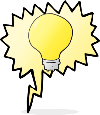 Bir insan tarafından çizilmiş serbest konuşma balonu çizgi film ampulü