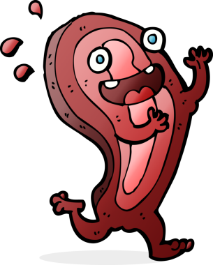 Bir insan tarafından çizilmiş et karikatürü karakteri