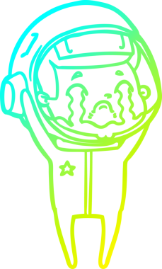 Bir insan tarafından çizilmiş ağlayan astronot çizgi filmi.