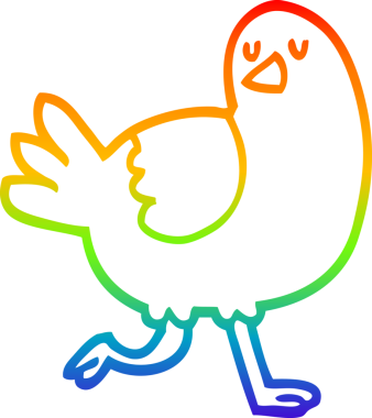 gökkuşağı gradyan çizgi çizimi bir insan tarafından çizilmiş çizgi bir kuş