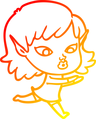 Bir insan tarafından çizilmiş güzel bir elf kızı çizimi.