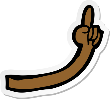 Bir insan tarafından çizilmiş bir karikatür kolunun çıkartması.