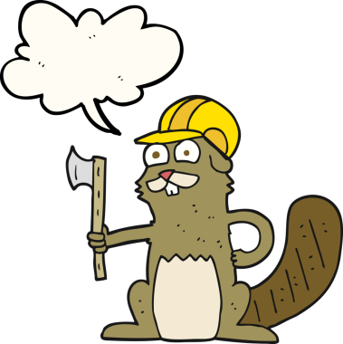 Bir insan tarafından çizilmiş serbest konuşma balonu karikatürü kunduzu