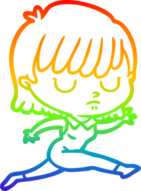 gökkuşağı gradyan çizimi bir insan tarafından çizilmiş bir karikatür kadın