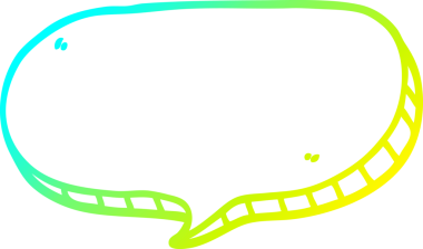 Bir insan tarafından çizilmiş bir çizgi film konuşma baloncuğunun soğuk gradyan çizimi