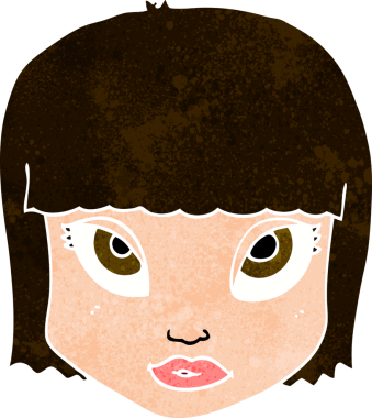 Bir insan tarafından çizilmiş bir kadın yüzü.