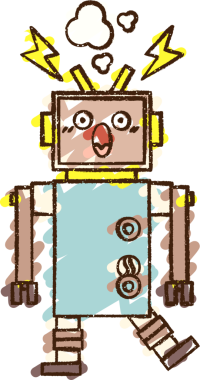 Bir insan tarafından çizilen robot tebeşiri.