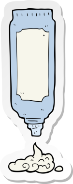 Bir insan tarafından çizilmiş çizgi film losyonunun çıkartması.