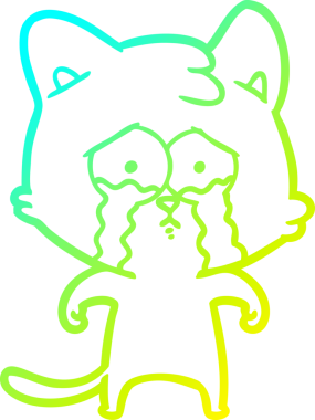 Bir insan tarafından çizilmiş ağlayan bir çizgi filmin soğuk gradyan çizimi