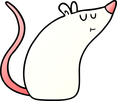 bir insan tarafından çizilmiş beyaz fare çizgi filmi