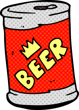 Bir insan tarafından çizilmiş bira kutusu.