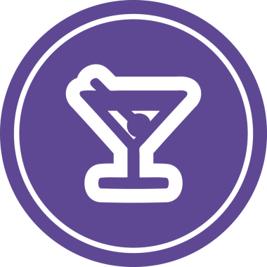 Bir insan tarafından çizilmiş zeytin dairesi sembollü kokteyl.