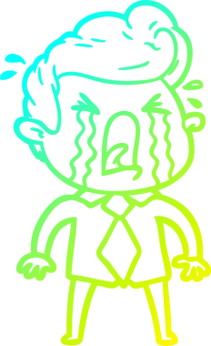 Bir insan tarafından çizilmiş ağlayan bir karikatür çizimi.