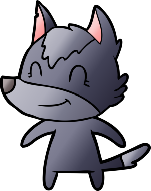 Bir insan tarafından çizilmiş dost canlısı bir kurt.