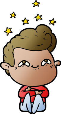 Bir insan tarafından çizilmiş heyecanlı bir çizgi film.