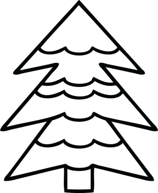 Bir insan tarafından çizilmiş karla kaplı bir ağacın çizgi çizimi.