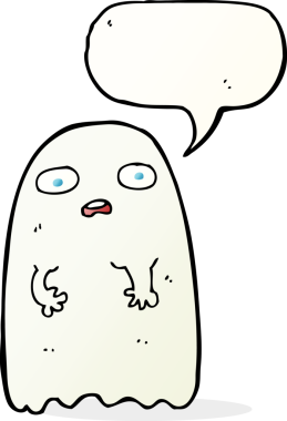 Bir insan tarafından çizilmiş komik bir çizgi film hayaleti.