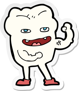 Bir insan tarafından çizilmiş güçlü, sağlıklı bir dişin çıkartması.