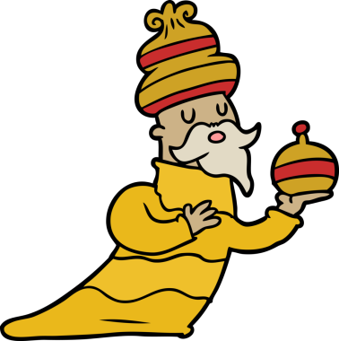 Bir insan tarafından çizilmiş üç bilge adamdan biri.