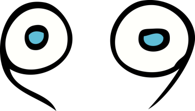 Bir insan tarafından çizilmiş çizgi film gözleri.