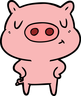Bir insan tarafından çizilmiş çizgi film içerikli domuz.