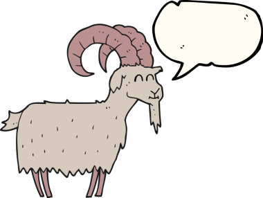 Bir insan tarafından çizilmiş serbest konuşma balonu çizgi film keçisi