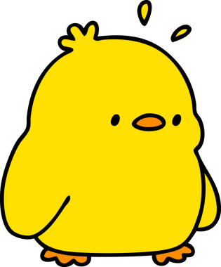 Bir insan tarafından çizilmiş şirin bir yavru kuş karikatürü.