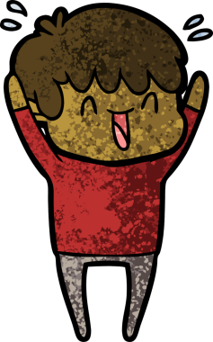 Bir insan tarafından çizilmiş gülen çocuk.