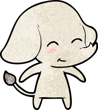 Bir insan tarafından çizilmiş şirin bir fil.