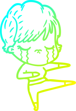 Bir insan tarafından çizilmiş ağlayan bir karikatür çizimi.