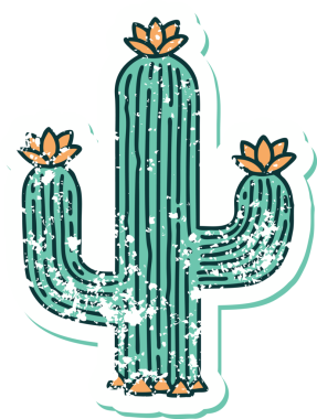 Bir insan tarafından çizilmiş bir kaktüsün sembolik dövmesi.