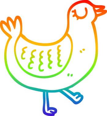 gökkuşağı gradyan çizimi Bir insan tarafından çizilmiş bir çizgi kuş