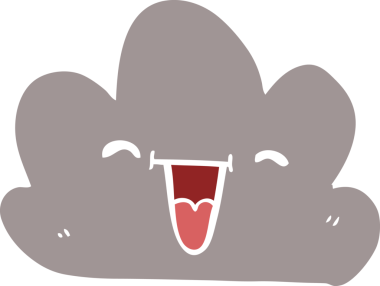 karikatür mutlu gri bulut bir insan tarafından çizilmiş