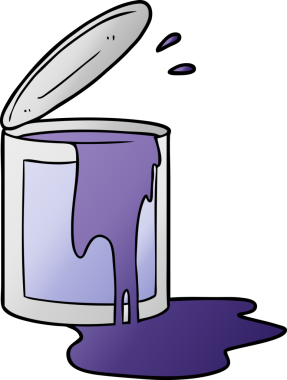 Bir insan tarafından çizilmiş karikatür boya kovası.