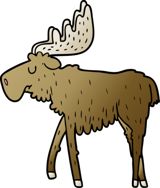 Bir insan tarafından çizilmiş çizgi film geyiği.