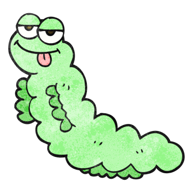 Bir insan tarafından çizilmiş el yazısıyla çizilmiş karikatür tırtılı.